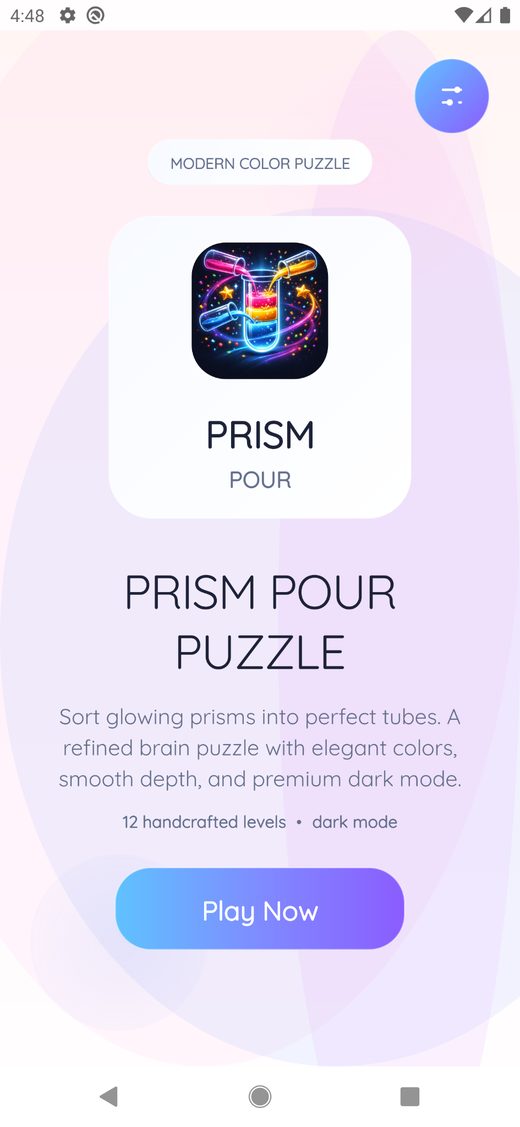 Prism Pour Puzzle home screen
